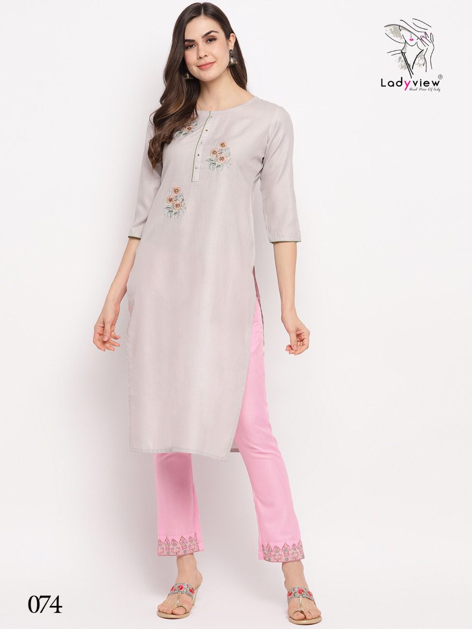 Ladyview Slubby 1 Classic Wear Heavy Magic Slub Embroidery Kurti Collection